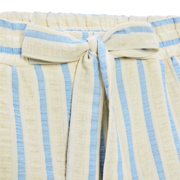 ZARA | Blue/White | STRIPED BELTED SHORTS - Picture 4 of 12